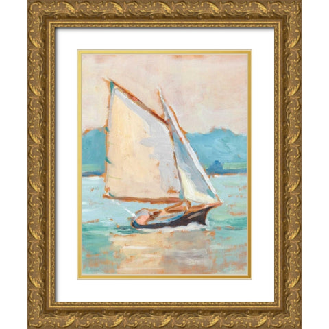 Contemporary Yacht II Gold Ornate Wood Framed Art Print with Double Matting by Harper, Ethan
