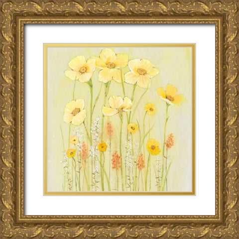 Soft Spring Floral I Gold Ornate Wood Framed Art Print with Double Matting by OToole, Tim