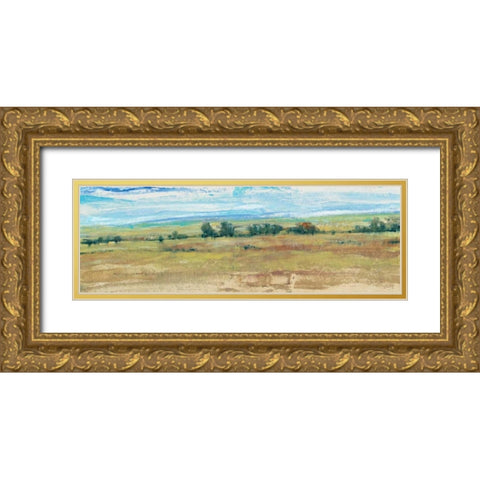 Distant Treeline Panel I Gold Ornate Wood Framed Art Print with Double Matting by OToole, Tim