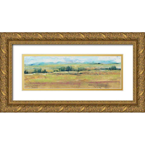 Distant Treeline Panel II Gold Ornate Wood Framed Art Print with Double Matting by OToole, Tim