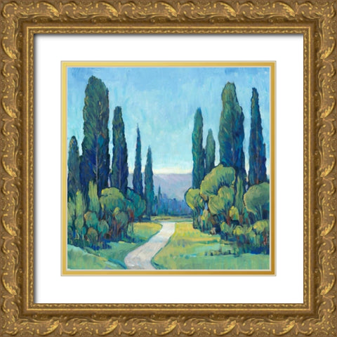 Cypress Path I Gold Ornate Wood Framed Art Print with Double Matting by OToole, Tim