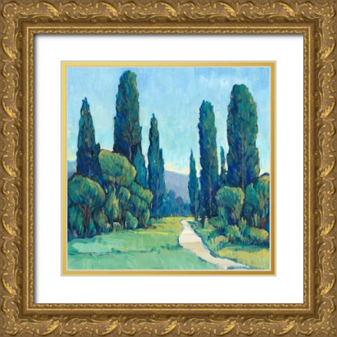 Cypress Path II Gold Ornate Wood Framed Art Print with Double Matting by OToole, Tim