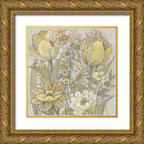 Mix Floral I Gold Ornate Wood Framed Art Print with Double Matting by OToole, Tim