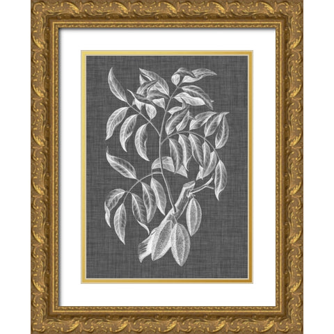 Graphic Foliage III Gold Ornate Wood Framed Art Print with Double Matting by Vision Studio