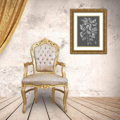 Graphic Foliage V Gold Ornate Wood Framed Art Print with Double Matting by Vision Studio