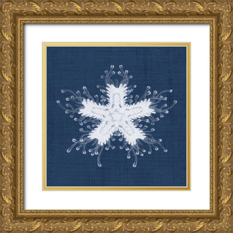 Sea Anemone on Indigo III Gold Ornate Wood Framed Art Print with Double Matting by Vision Studio