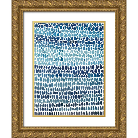 Blue Progression I Gold Ornate Wood Framed Art Print with Double Matting by OToole, Tim