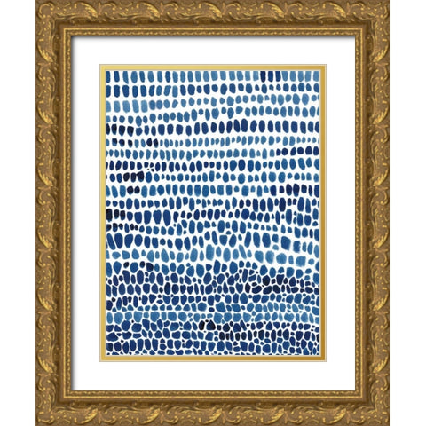 Blue Progression II Gold Ornate Wood Framed Art Print with Double Matting by OToole, Tim