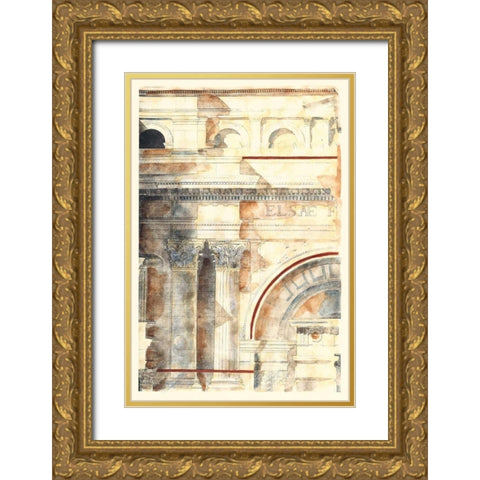 Classical Architecture I GOLD Gold Ornate Wood Framed Art Print with Double Matting by Vision Studio