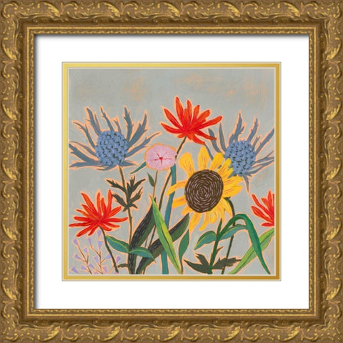 Thistle Bouquet II Gold Ornate Wood Framed Art Print with Double Matting by Borges, Victoria