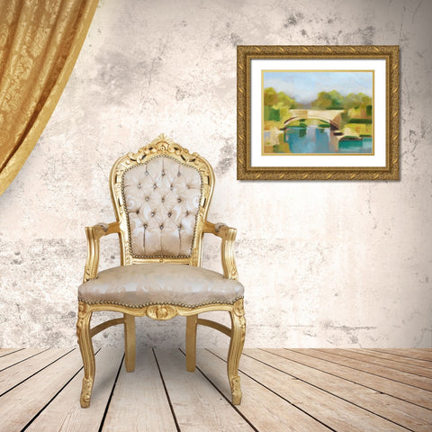 Park Bridge I Gold Ornate Wood Framed Art Print with Double Matting by Harper, Ethan