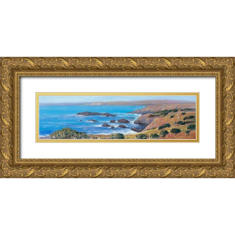 Panoramic Ocean View I Gold Ornate Wood Framed Art Print with Double Matting by OToole, Tim