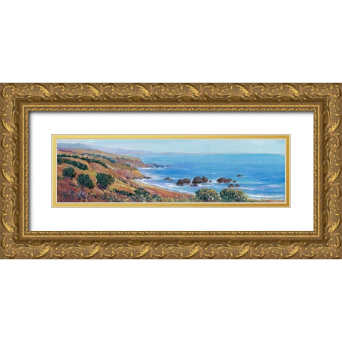 Panoramic Ocean View II Gold Ornate Wood Framed Art Print with Double Matting by OToole, Tim