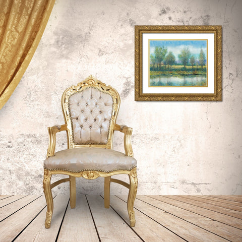 River Reflection II Gold Ornate Wood Framed Art Print with Double Matting by OToole, Tim