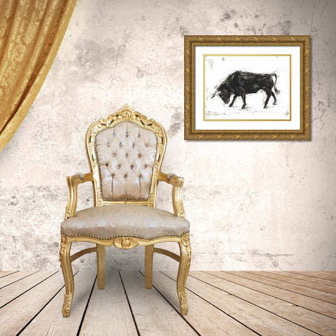 Toro I Gold Ornate Wood Framed Art Print with Double Matting by Harper, Ethan