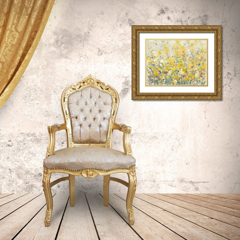 Cheerful Garden I Gold Ornate Wood Framed Art Print with Double Matting by OToole, Tim