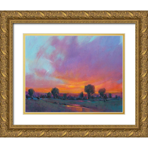 Fiery Sunset I Gold Ornate Wood Framed Art Print with Double Matting by OToole, Tim