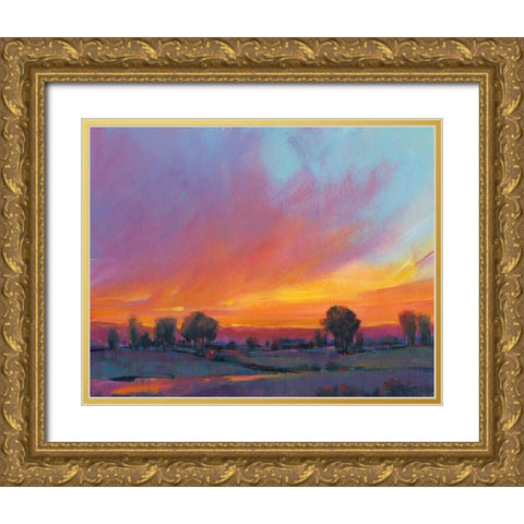 Fiery Sunset II Gold Ornate Wood Framed Art Print with Double Matting by OToole, Tim