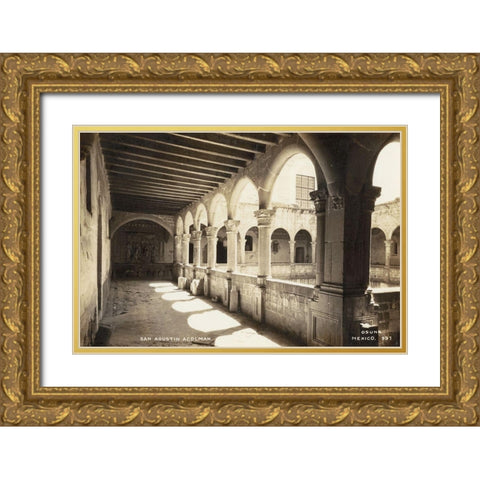 Old Mexico III Gold Ornate Wood Framed Art Print with Double Matting by Unknown