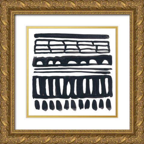 Weft I Gold Ornate Wood Framed Art Print with Double Matting by Vess, June Erica