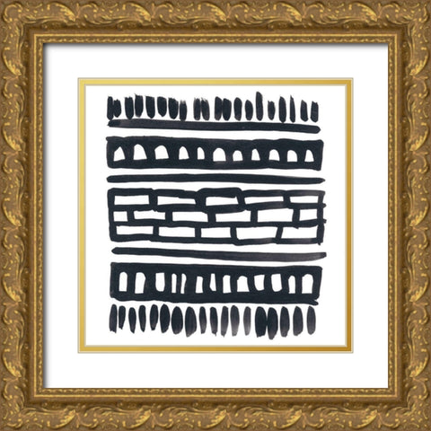 Weft III Gold Ornate Wood Framed Art Print with Double Matting by Vess, June Erica
