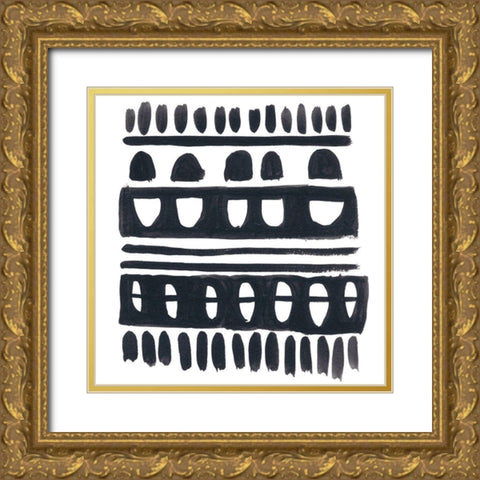 Weft IV Gold Ornate Wood Framed Art Print with Double Matting by Vess, June Erica