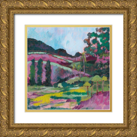 Ode to Gauguin IV Gold Ornate Wood Framed Art Print with Double Matting by Goldberger, Jennifer