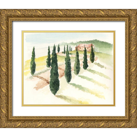 Tuscan Villa IV Gold Ornate Wood Framed Art Print with Double Matting by Parker, Jennifer Paxton