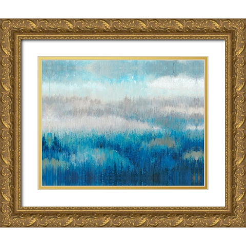 Above the Trees Abstract Gold Ornate Wood Framed Art Print with Double Matting by OToole, Tim