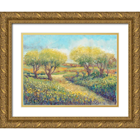 Garden Path II Gold Ornate Wood Framed Art Print with Double Matting by OToole, Tim