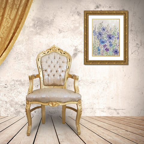 A Splash of Flowers I Gold Ornate Wood Framed Art Print with Double Matting by OToole, Tim