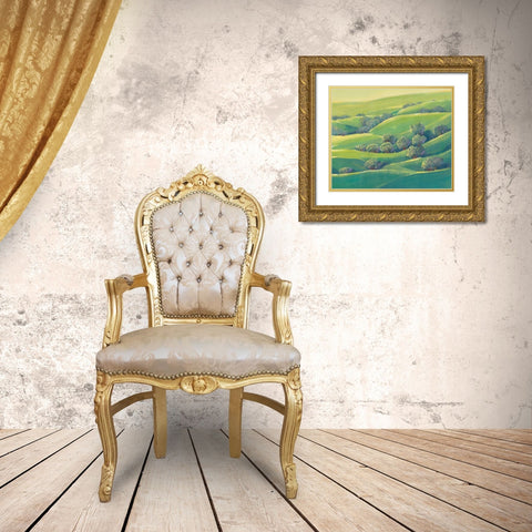 Hillside View I Gold Ornate Wood Framed Art Print with Double Matting by OToole, Tim
