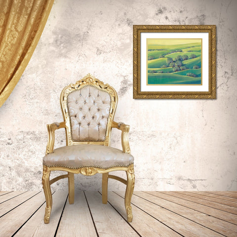 Hillside View II Gold Ornate Wood Framed Art Print with Double Matting by OToole, Tim
