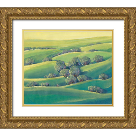 Hillside View II Gold Ornate Wood Framed Art Print with Double Matting by OToole, Tim