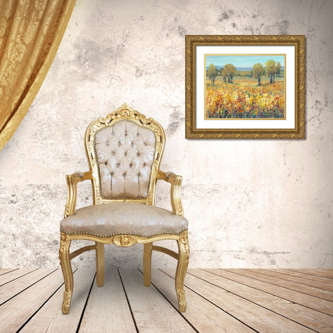 Golden Fields II Gold Ornate Wood Framed Art Print with Double Matting by OToole, Tim