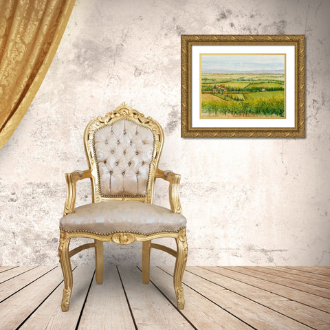 Wine Country View I Gold Ornate Wood Framed Art Print with Double Matting by OToole, Tim