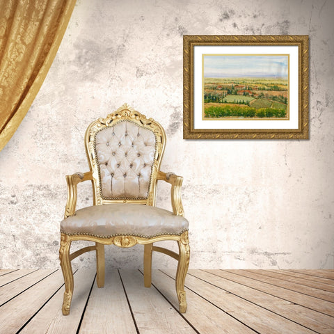 Wine Country View II Gold Ornate Wood Framed Art Print with Double Matting by OToole, Tim