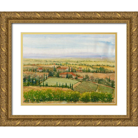 Wine Country View II Gold Ornate Wood Framed Art Print with Double Matting by OToole, Tim