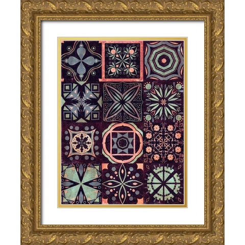 Kaleidoscope Tile II Gold Ornate Wood Framed Art Print with Double Matting by Borges, Victoria
