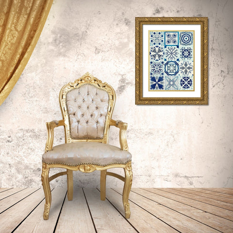 Kaleidoscope Tile III Gold Ornate Wood Framed Art Print with Double Matting by Borges, Victoria