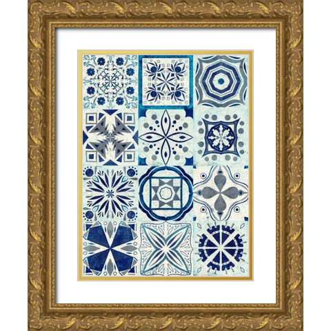 Kaleidoscope Tile III Gold Ornate Wood Framed Art Print with Double Matting by Borges, Victoria