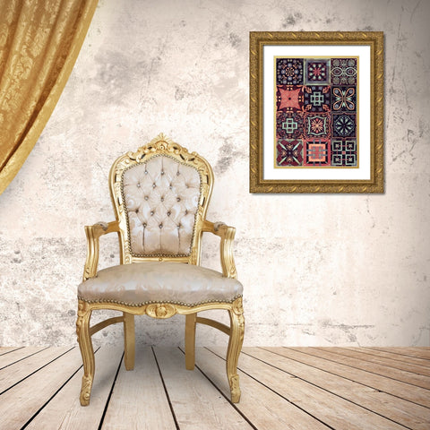 Kaleidoscope Tile IV Gold Ornate Wood Framed Art Print with Double Matting by Borges, Victoria