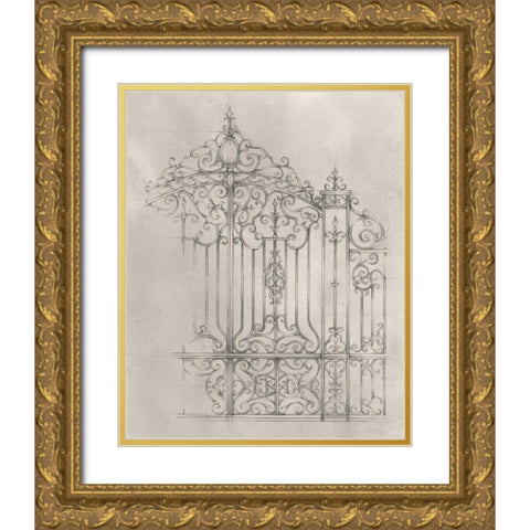 Iron Gate Design II Gold Ornate Wood Framed Art Print with Double Matting by Harper, Ethan