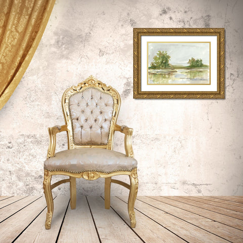 Muted Watercolor I Gold Ornate Wood Framed Art Print with Double Matting by Harper, Ethan