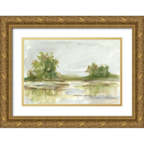 Muted Watercolor I Gold Ornate Wood Framed Art Print with Double Matting by Harper, Ethan