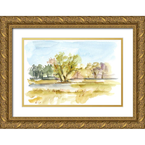 Vibrant Watercolor I Gold Ornate Wood Framed Art Print with Double Matting by Harper, Ethan