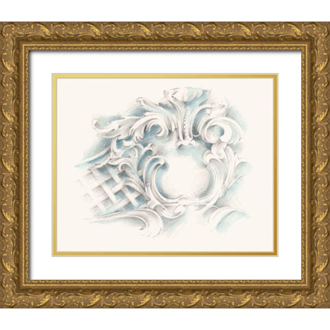 Acanthuys Ornament I Gold Ornate Wood Framed Art Print with Double Matting by Harper, Ethan