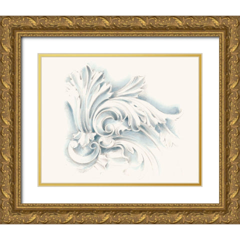 Acanthuys Ornament II Gold Ornate Wood Framed Art Print with Double Matting by Harper, Ethan