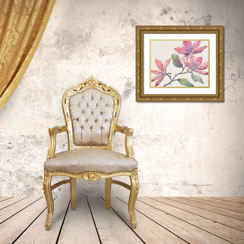 Flowering Branch I Gold Ornate Wood Framed Art Print with Double Matting by OToole, Tim