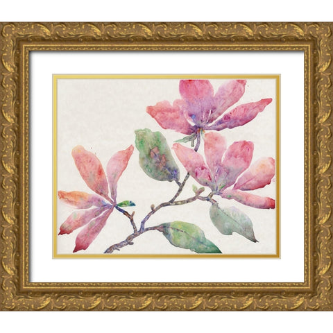 Flowering Branch I Gold Ornate Wood Framed Art Print with Double Matting by OToole, Tim
